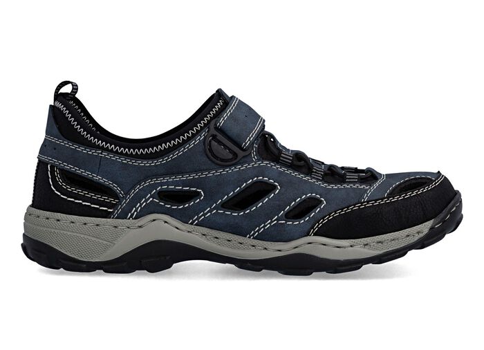Rieker, sportliche Herren-Slipper, mit Klettverschluss 